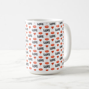Taza De Café Amor Lips and Hearts Coffee Mug