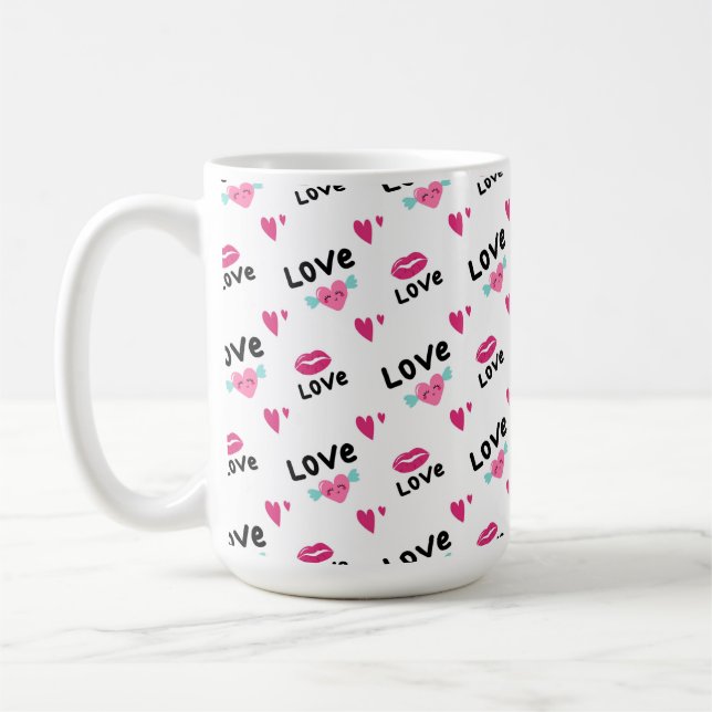 Taza De Café Amor Lips and Hearts Coffee Mug (Izquierda)