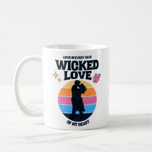 Taza De Café Amor malvado Amor en cada latido de mi corazón