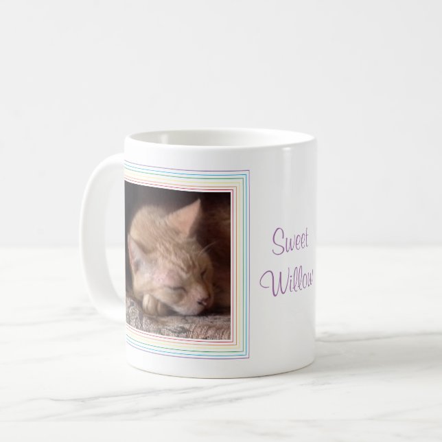 Taza De Café AMOR mascota Mug Blanco + Texto / Arcoiris (Anverso izquierdo)