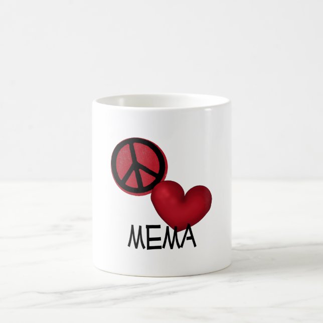 Taza De Café Amor Mema de la paz (Centro)