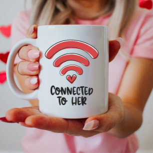 Taza De Café Amor moderno, conectado con ella