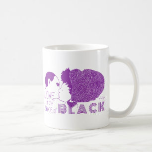 TAZA DE CAFÉ AMOR NEGRO EN PURPLE