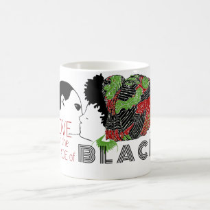 TAZA DE CAFÉ AMOR NEGRO EN VERDE Y ROJO