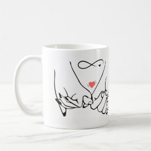 Taza De Café Amor para siempre – arte de línea de promesa con e