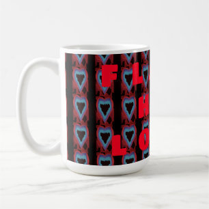 Taza De Café Amor pasión arte caliente diseño rojo niebla azul