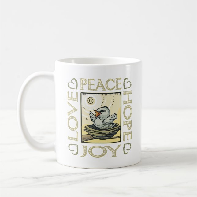 Taza De Café Amor, paz, esperanza, alegría (Izquierda)