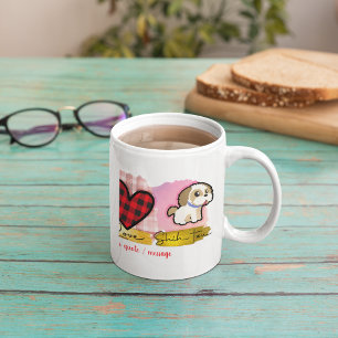 Taza De Café Amor Paz Shih tzu Día de San Valentín Amante de lo