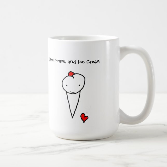 Taza De Café Amor, paz y helado (Derecha)