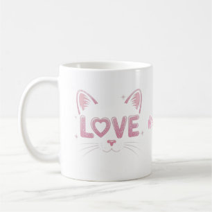 Taza De Café Amor Perfecto Felino Enamorado Ámame Gatito Amor