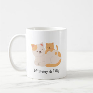 Taza De Café Amor perfecto - Personalizado Mama Cat & Kitten