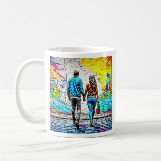 Taza De Café Amor personalizado que tanto | Pareja sosteniendo  (Izquierda)