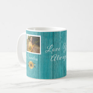 Taza De Café Amor personalizado siempre   Verde azulado de gira