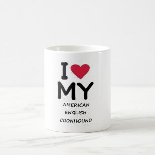 Taza De Café amor por coonhound inglés americano