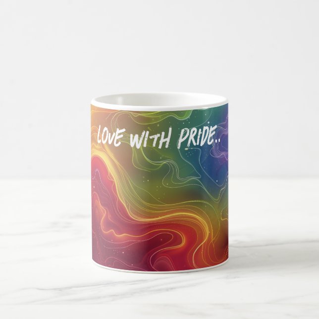 Taza De Café Amor por el arte digital del orgullo (Centro)
