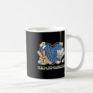 Taza De Café Amor por el bádminton Chica con estampado de leopa