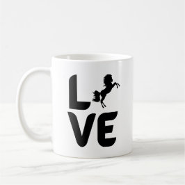 Taza De Café Amor por el caballo como "O"