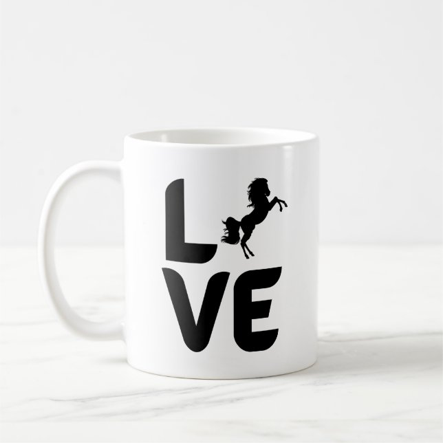 Taza De Café Amor por el caballo como "O" (Izquierda)
