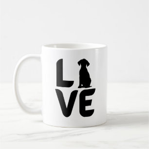 Taza De Café Amor por el perro (sentado)