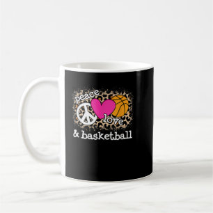 Taza De Café Amor por la Paz Cute Baloncesto Leopardo Hombres I