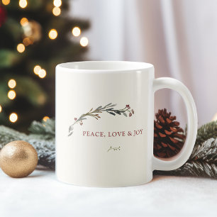 Taza De Café Amor por la paz y alegría botánica