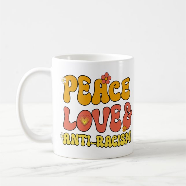 Taza De Café Amor por la paz y antiracismo (Izquierda)