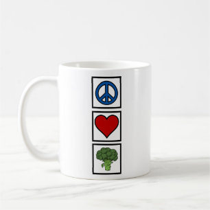 Taza De Café Amor por la paz y brócoli
