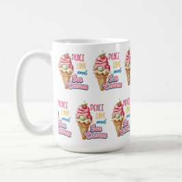 Taza De Café amor por la paz y helado