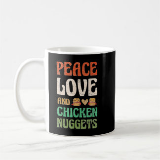 Taza De Café Amor por la paz y nuggets de pollo para comida ráp
