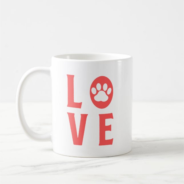 Taza De Café Amor por la pintura (gatos, perros, Mascotas) en r (Izquierda)