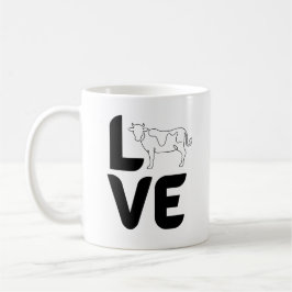 Taza De Café Amor por la vaca como O