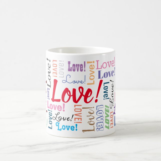 Taza De Café "Amor". Repetidas muchas veces, personalizar (Centro)