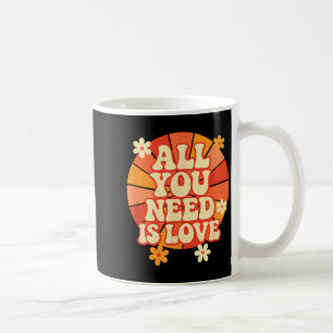 Taza De Café Amor Retro Groovy Está En Todas Partes 70s Vintage
