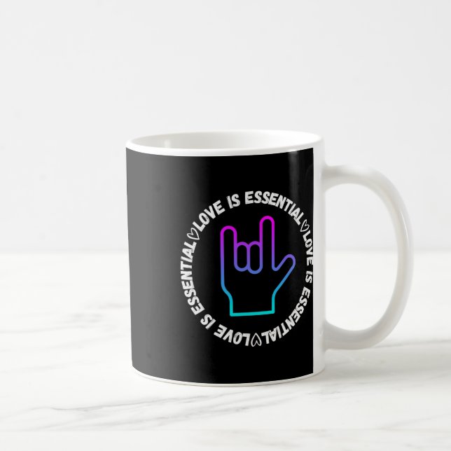Taza De Café Amor Rótulo Discapacidad Conciencia (Derecha)