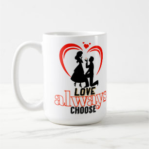 Taza De Café 💖 Amor Siempre Elige Mug Clásico - "Te Amo" P