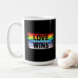 Taza De Café AMOR siempre gana, Bandera del Orgullo LGBTQIA