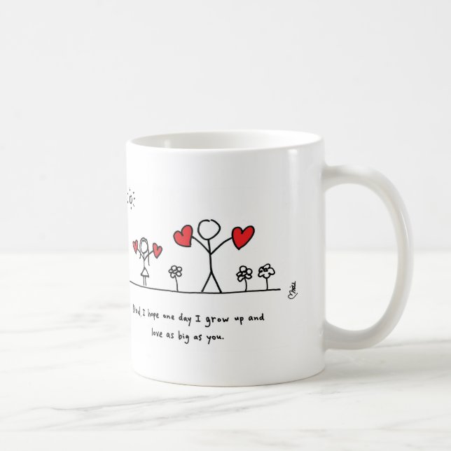 Taza De Café Amor tan grande como papá - de memoria y todos (Derecha)