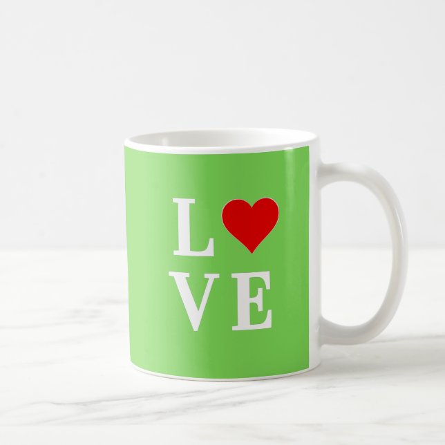 Taza De Café Amor verde limón Moderno estilo (Derecha)
