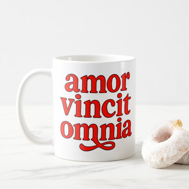 Taza De Café Amor vincit omnia (Con donut)