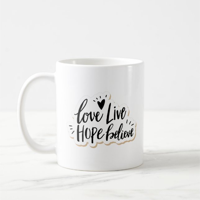 Taza De Café amor vivir esperanza creer (Izquierda)