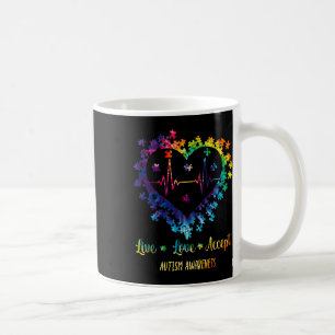 Taza De Café Amor Vivo Acepta Autismo Concienciación Tejido Aut