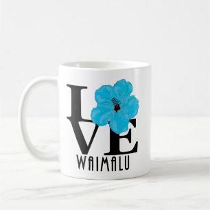 Taza De Café AMOR Waimalu Blue Hibiscus 11oz