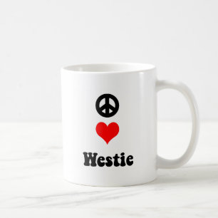 Taza De Café Amor Westie de la paz