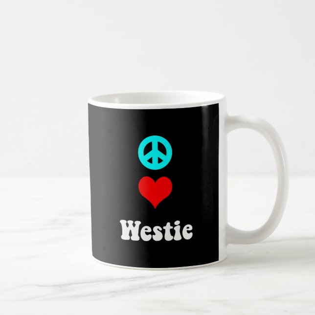 Taza De Café Amor Westie de la paz (Derecha)