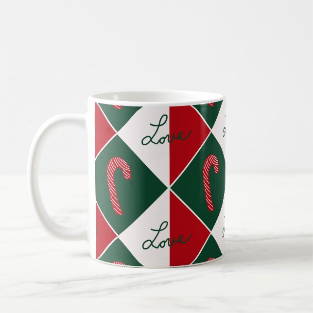 Taza De Café Amor y bastones de caramelo (Izquierda)