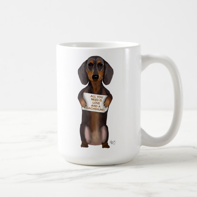 Taza De Café Amor y Dachshund (Derecha)