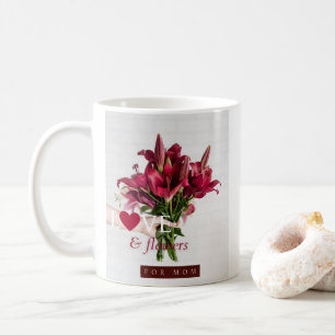 Taza De Café Amor Y Flores Para Rosas Florales De Color Rosa Mo