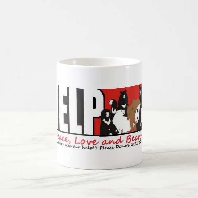 Taza De Café amor y osos de la paz (Centro)