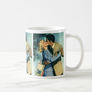 Taza De Café Amor y romance vintage, danza Navidad