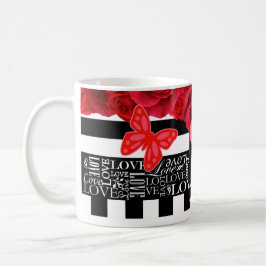 Taza De Café Amor y Rosas Estilo de pizarra Valentine Mug